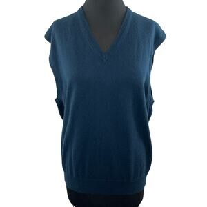 TSE Teal Blue Silk Cashmere Blend V-Neck Sleeveless Dolman Knit Top Sweater XXL